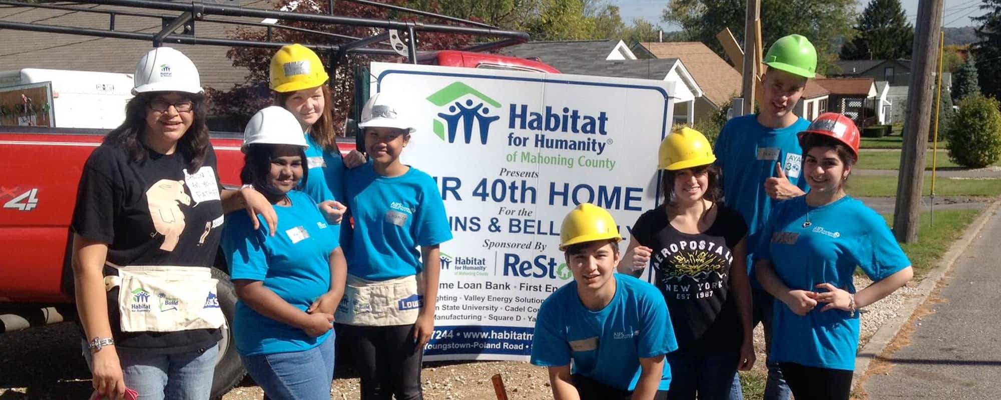 AYA students volunteering for Habitat for Humanity.